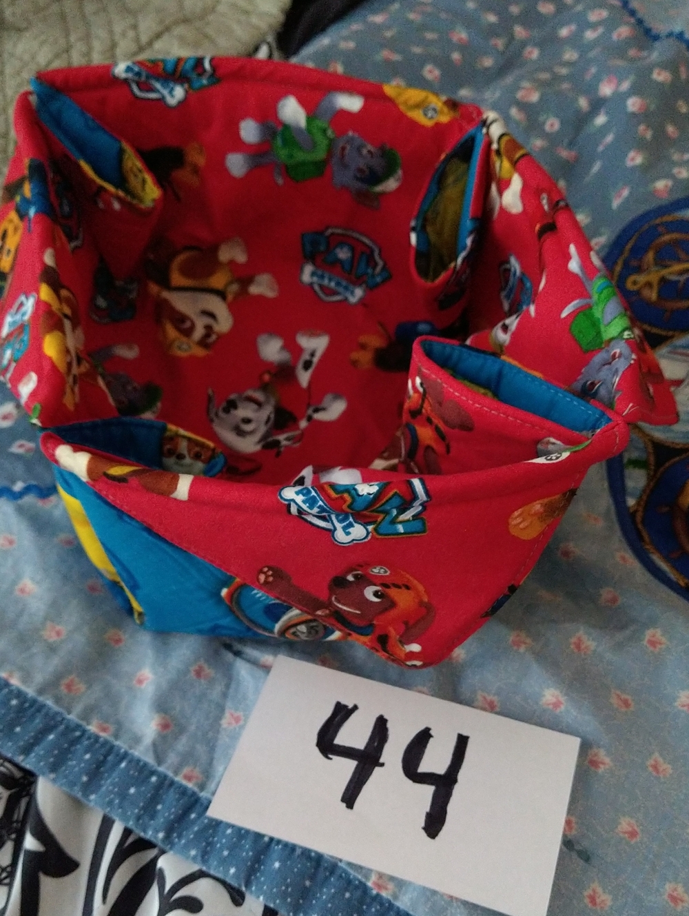 Paw Patrol Red and Blue Fabric Toy Organizer Basket